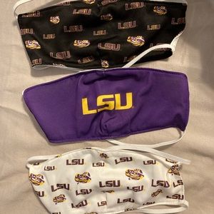 NWOT Lot Of 3 LSU Fabric Face Masks
